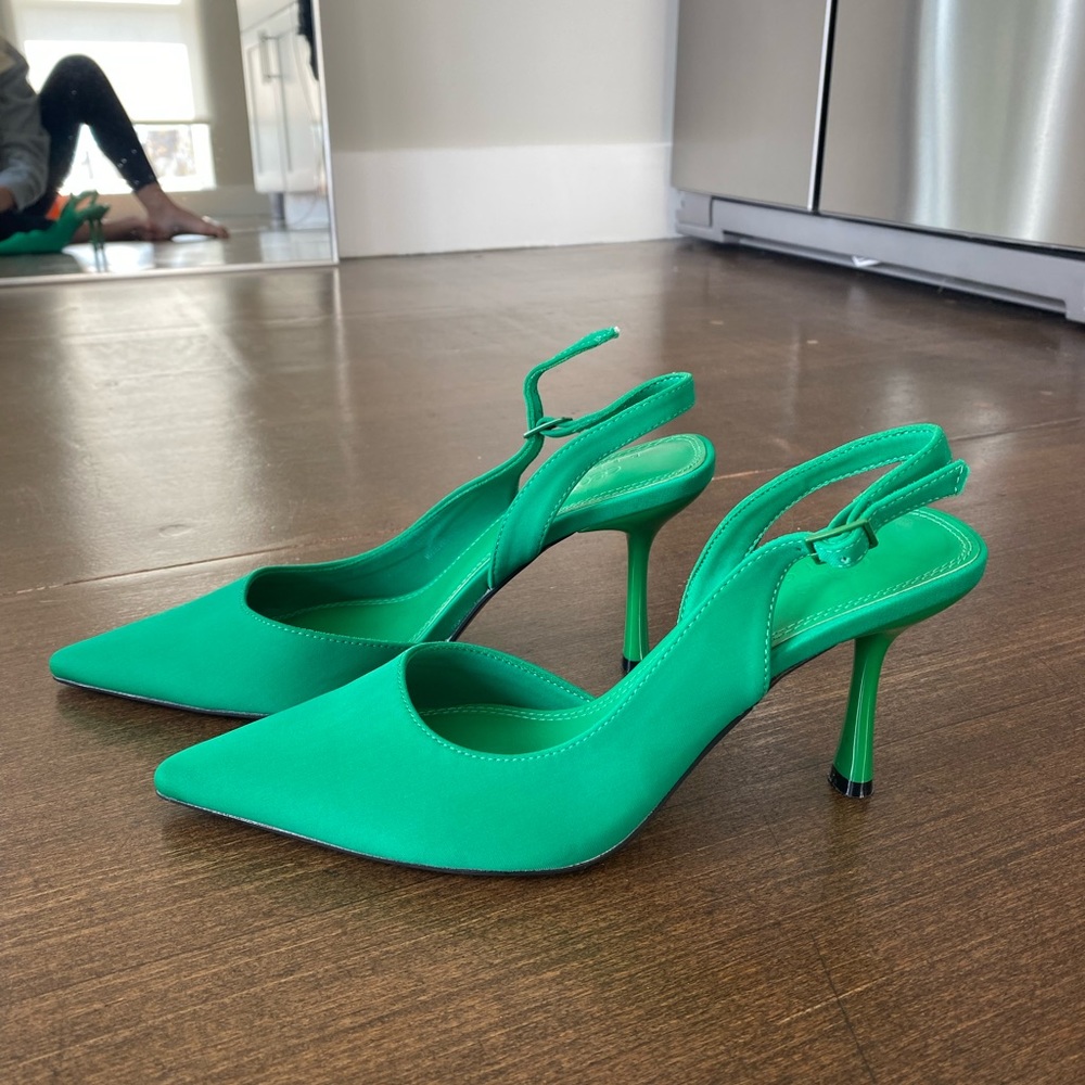 ASOS Green Slingback Heels